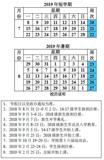 江西理工大学2019寒假放假时间安排