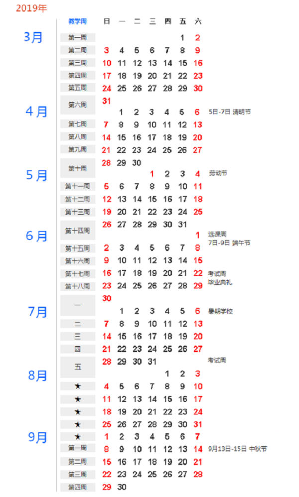 2019年延边大学暑假时间