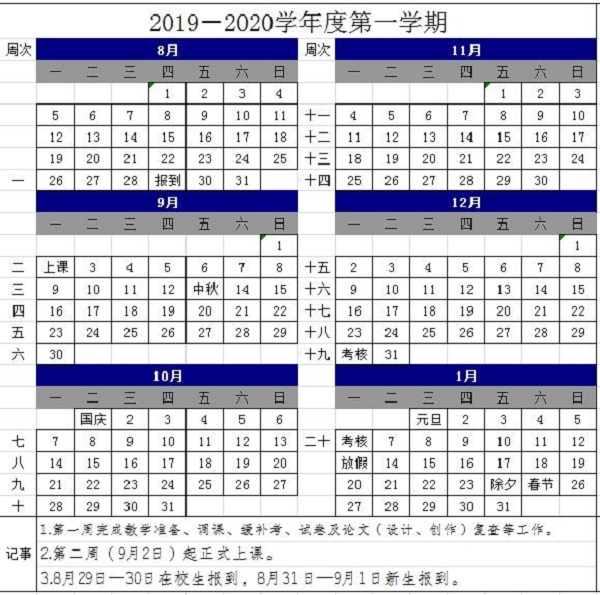 2019内江师范学院新生开学时间