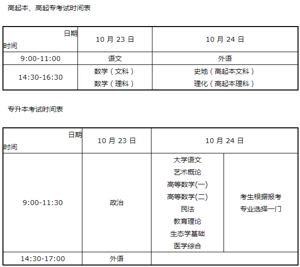 成考考试时间