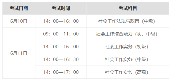 2023湖南社会工作师考试时间安排