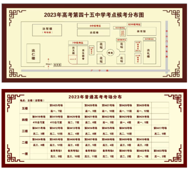 2023天津市各考区高考考点考场示意图汇总