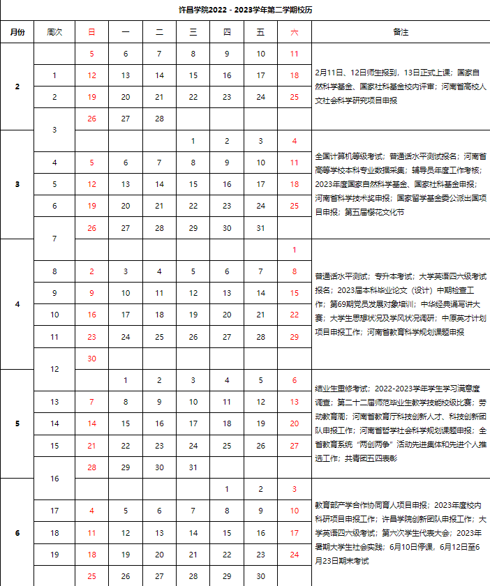 2023许昌学院暑假放假时间安排 几月几号开学