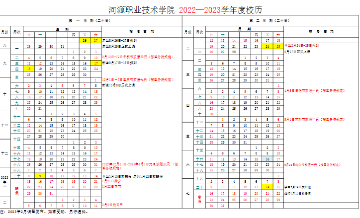 2023河源职业技术学院暑假放假时间安排 几月几号开学