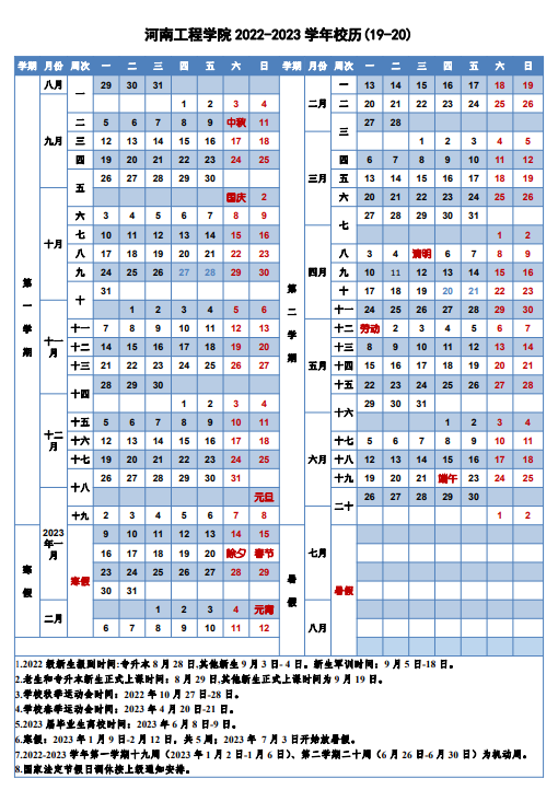 2023河南工学院暑假放假时间安排 几月几号开学