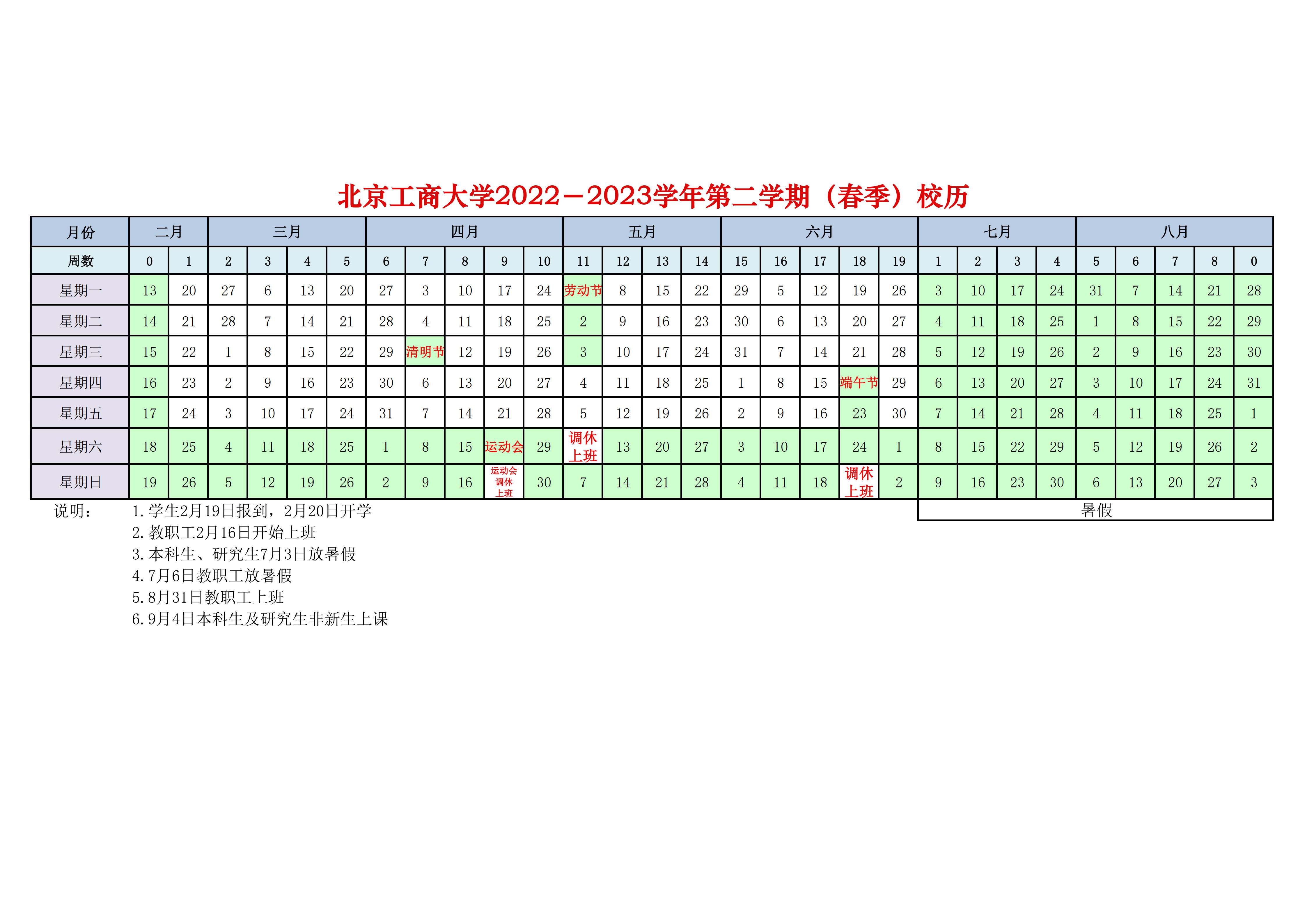 2023北京工商大学暑假放假时间安排 几月几号开学