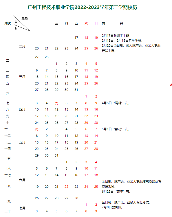 2023广州工程职业技术学院暑假放假时间安排 几月几号开学