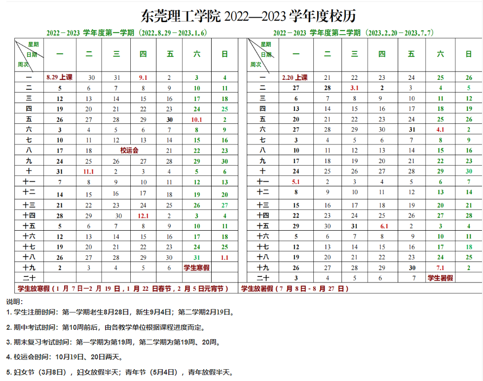 2023东莞理工学院暑假放假时间安排 几月几号开学