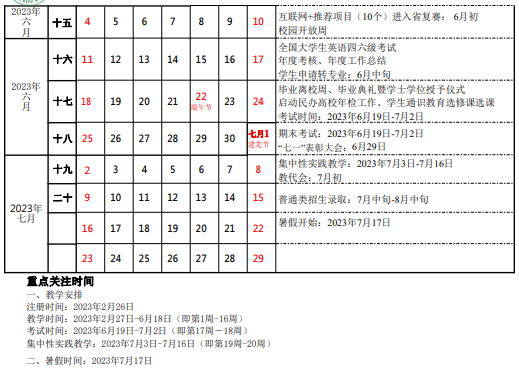 2023东莞城市学院暑假放假时间安排 几月几号开学