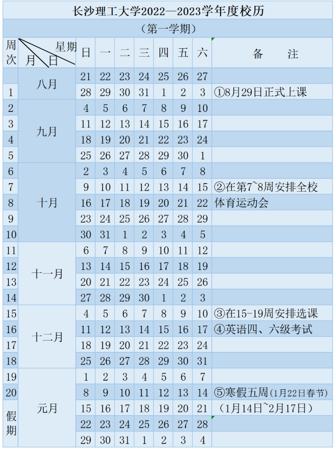 2023长沙理工大学暑假放假时间安排 几月几号开学