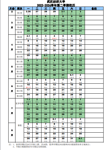 2024武漢紡織大學寒假放假時間 什么時候開始	