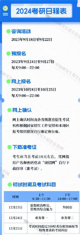 2024考研時間一覽表 具體幾月幾號考
