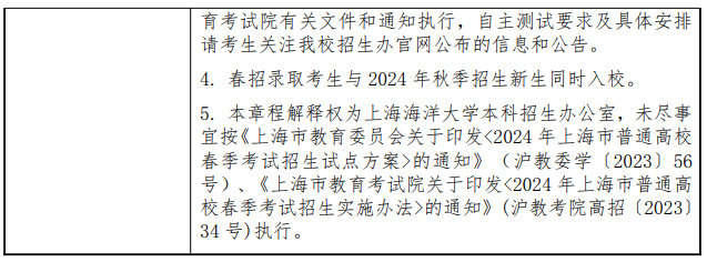 2024年上海海洋大学春季高考招生简章