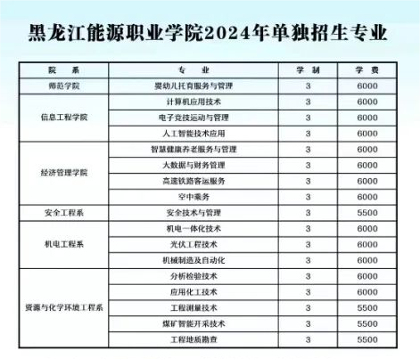 2024年黑龙江能源职业学院单独招生简章