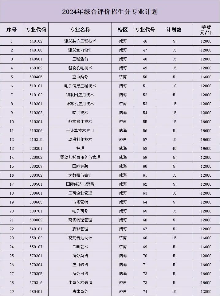 2024年山东外事职业大学单招综评招生简章