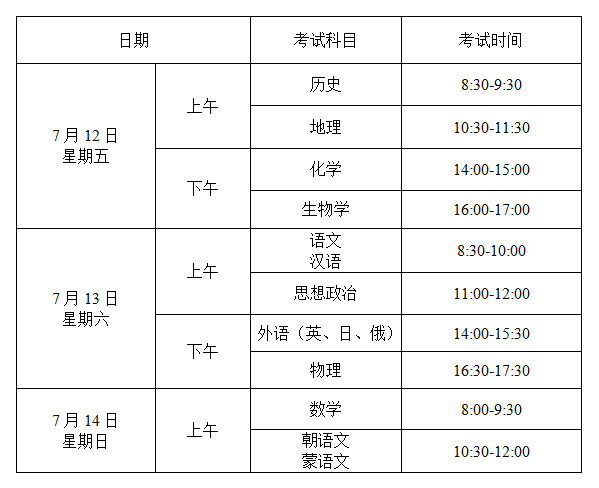 辽宁2024年7月高中学业水平合格性考试时间 几月几号开始