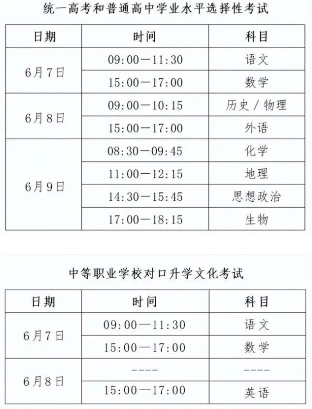 2024河北高考一般几点开始几点结束 具体考试时间