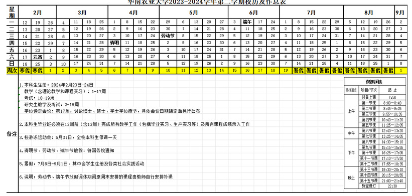 2024华南农业大学暑假放假及开学时间安排 具体几月几号